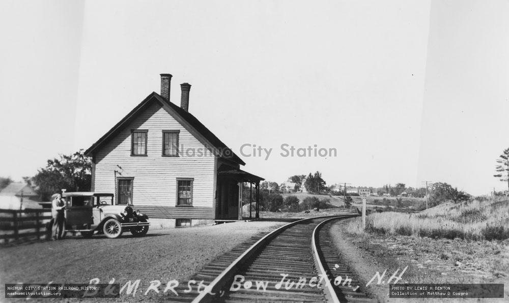 Postcard: Boston & Maine Railroad Station, Bow Junction, New Hampshire
